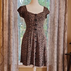 Aeropostale Brown Leopard Mini Dress